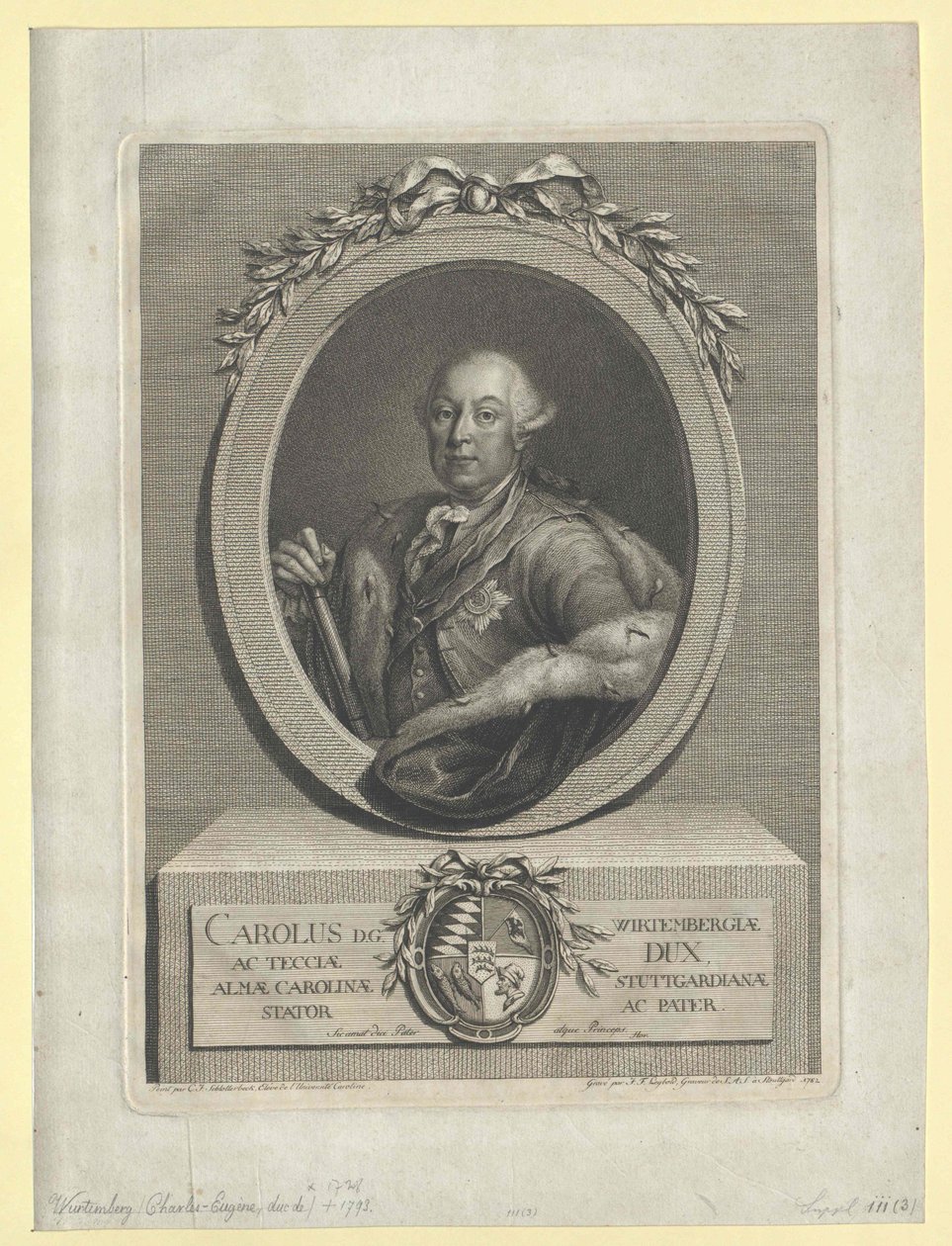 Duque de Wuerttemberg Carlos II Eugénio de Artist Unknown