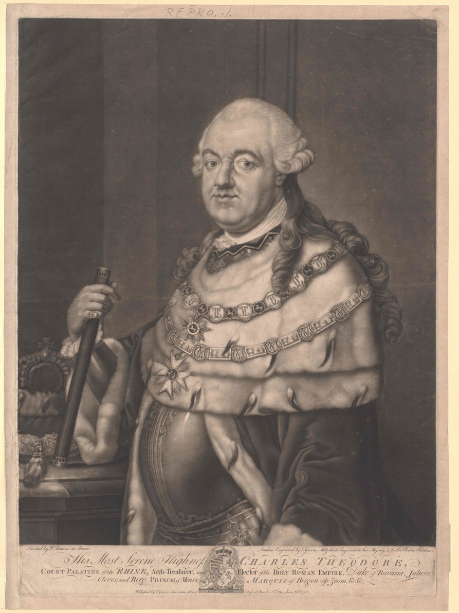 Eleitor da Baviera Karl Theodor de Artist Unknown