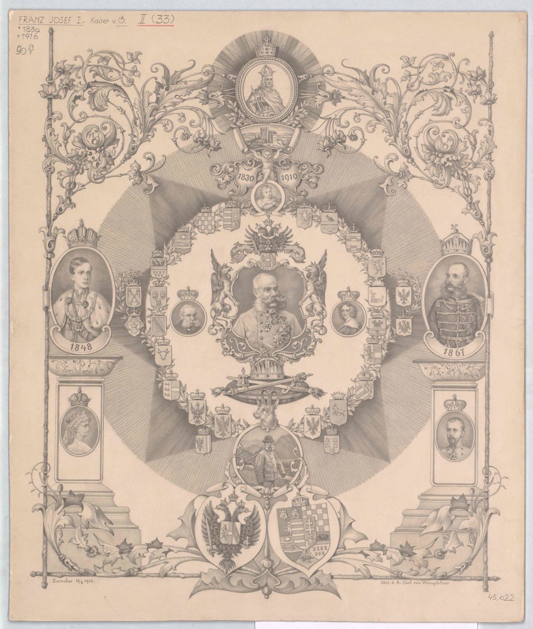 Imperador da Áustria Franz Joseph I (impressão) de Artist Unknown