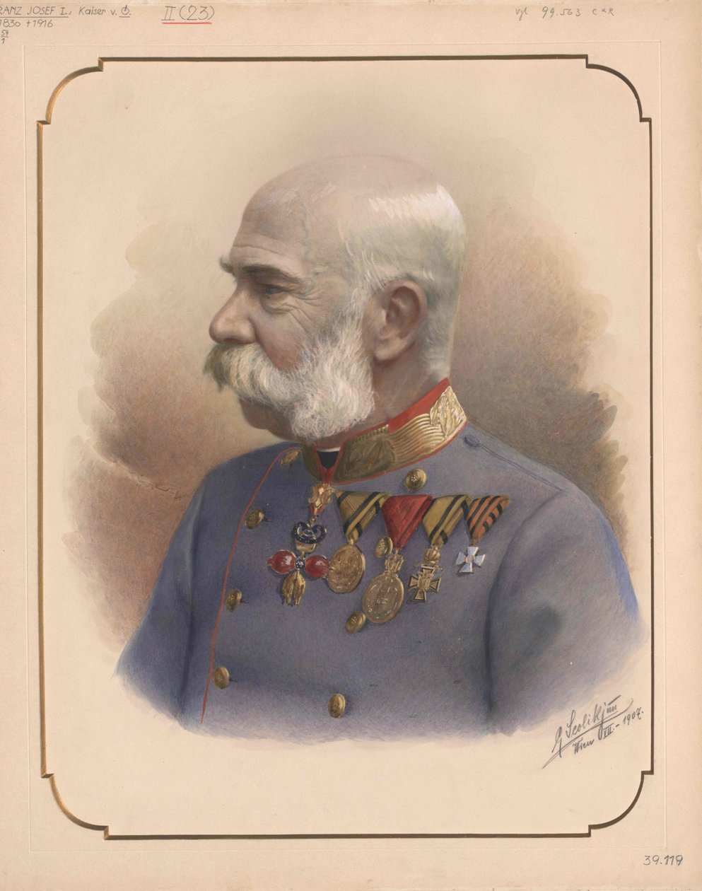 Imperador da Áustria Franz Joseph I (impressão) de Artist Unknown