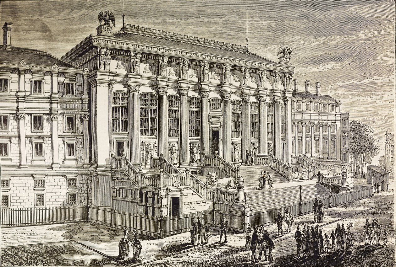 FRANÇA. Paris. Tribunal de Justiça em 19 v. Gravura de coleção particular de Artist Unknown