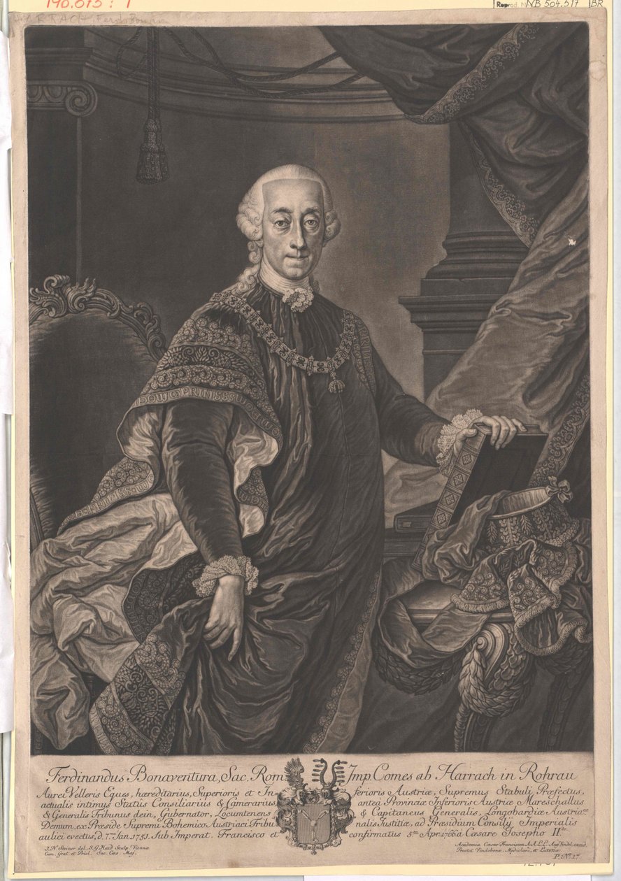 Ferdinand Bonaventure conde de Harrach de Artist Unknown