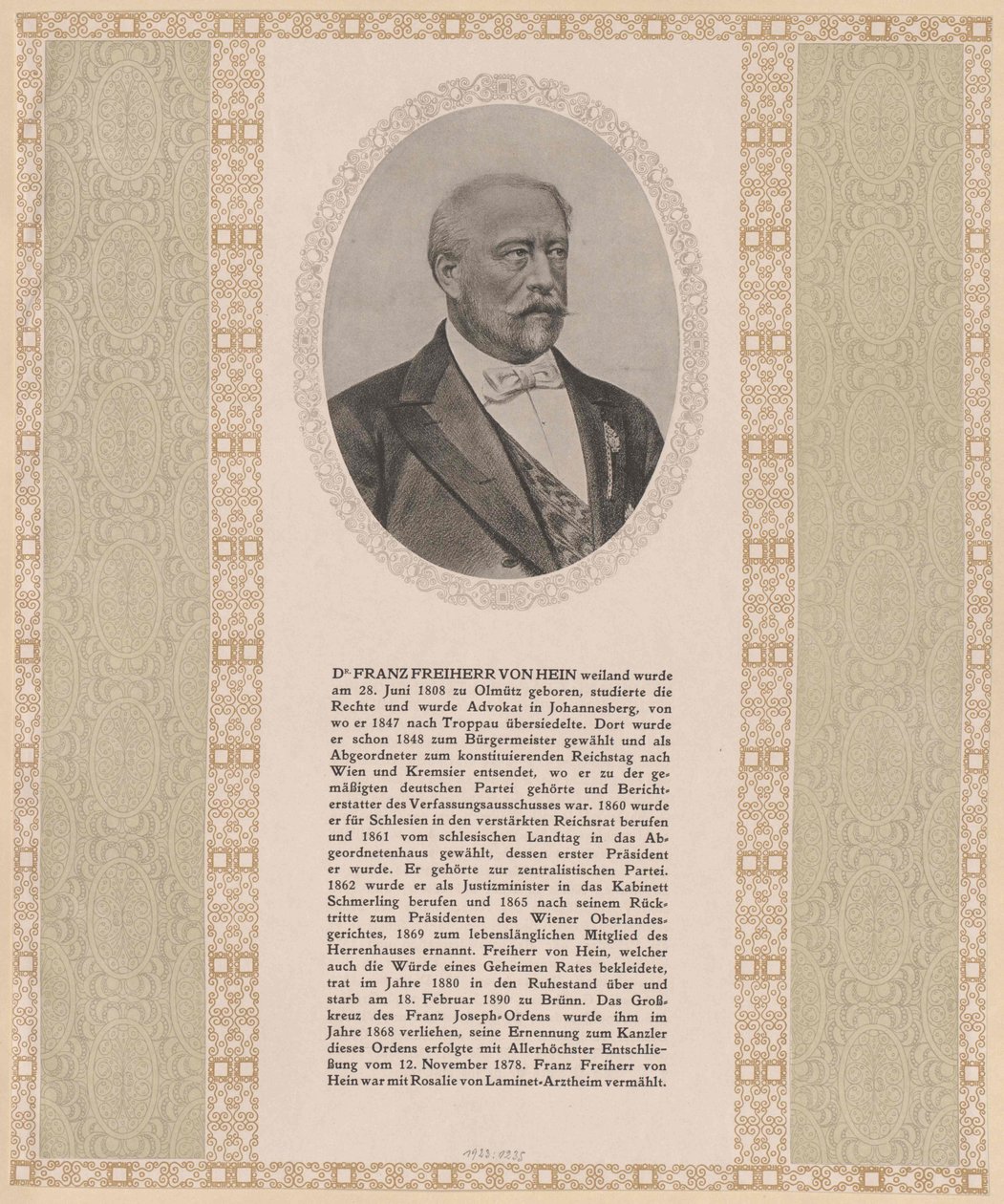 Franz Baron Hein (impressão) de Artist Unknown