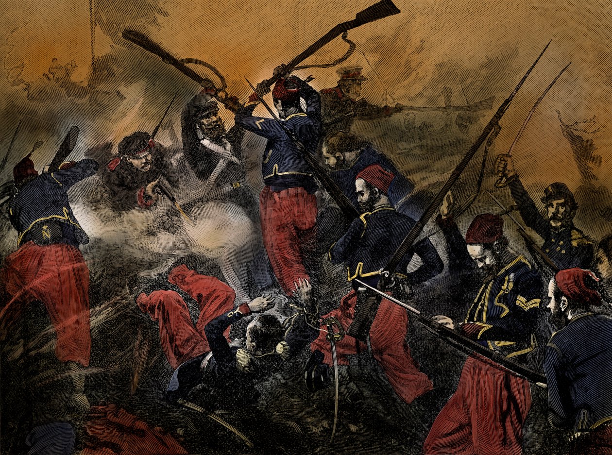 Soldados franceses na Batalha de Malakoff, Guerra da Crimeia, de Cassell