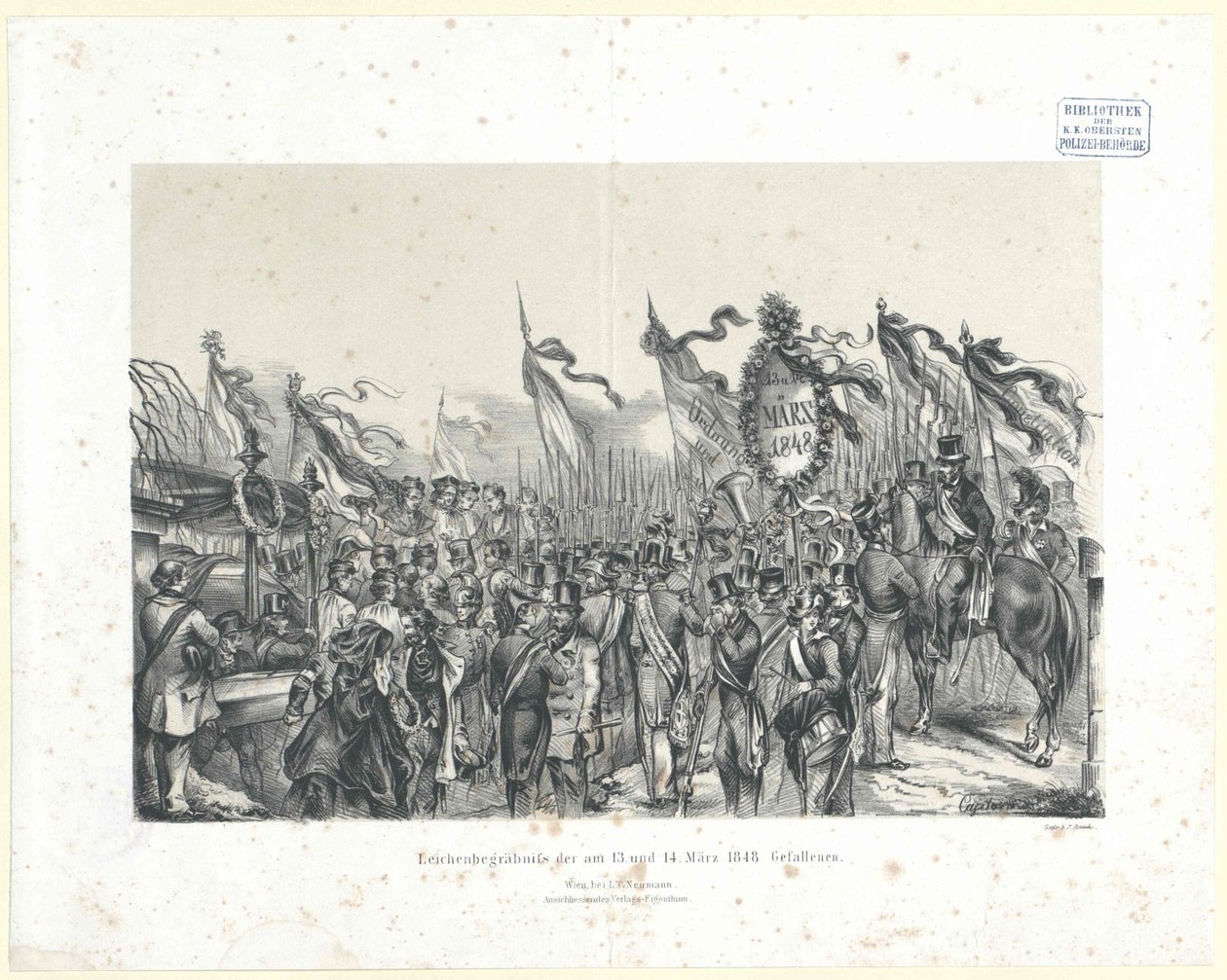 Funeral da pessoa morta em combate em 13 e 14 de março de 1848 de Artist Unknown