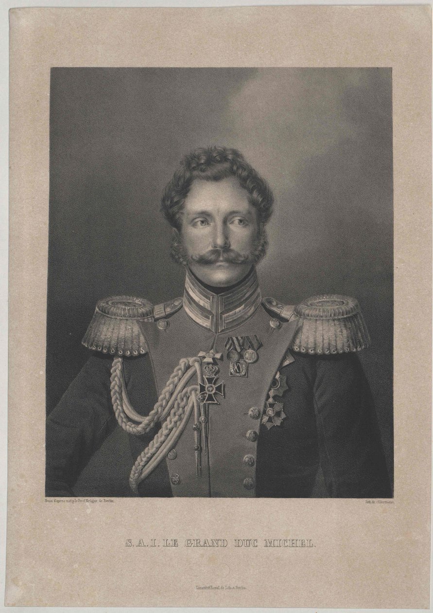 Grão-Príncipe da Rússia Miguel (impressão) de Artist Unknown