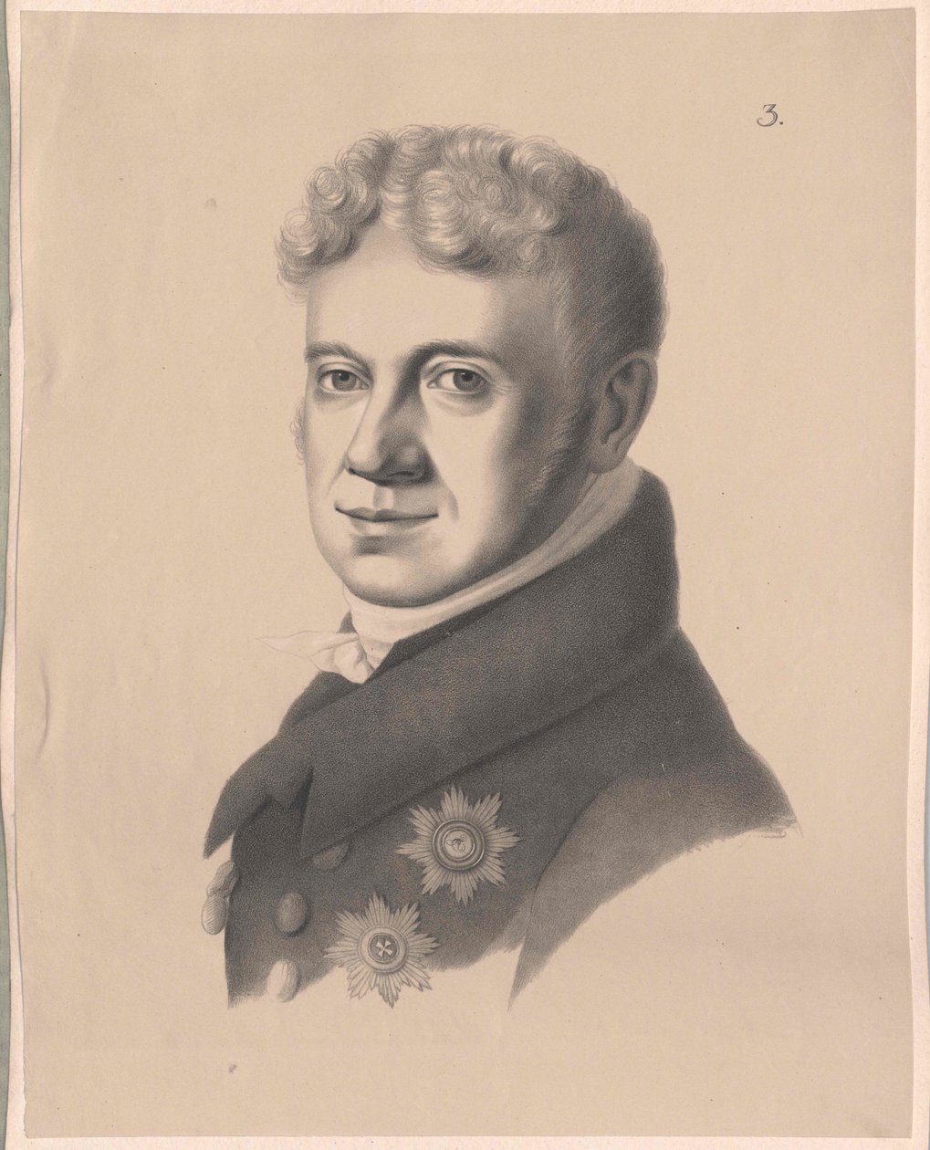 Grigori Alexandrovich Barão von Stroganov (impressão) de Artist Unknown