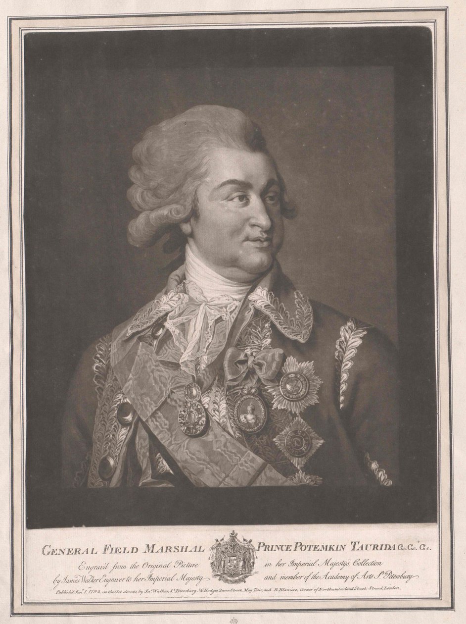 Grigori Aleksandrovitch conde Potemkin (impressão) de Artist Unknown