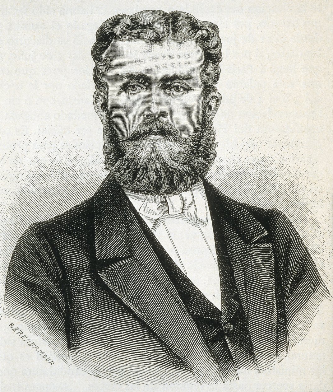 HOHENZOLLERN-SIGMARINGEN, Leopoldo (1835-1905). Irmão do rei Carol I da Roménia e pai do futuro rei Fernando da Roménia. Gravura de Artist Unknown
