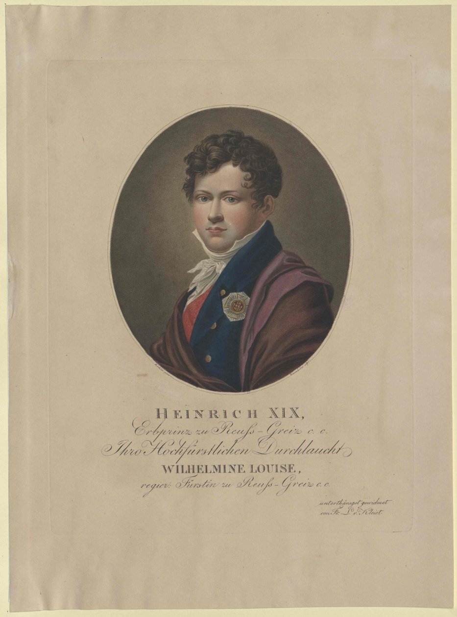 Heinrich Conde Reuss zu Greiz de Artist Unknown