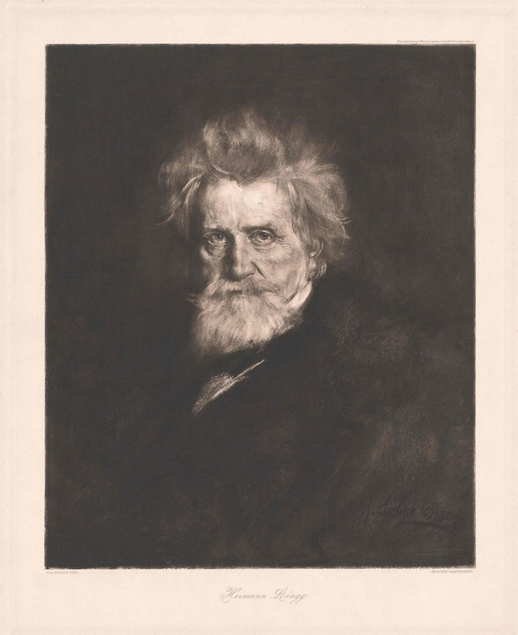 Hermann von Lingg (impressão) de Artist Unknown