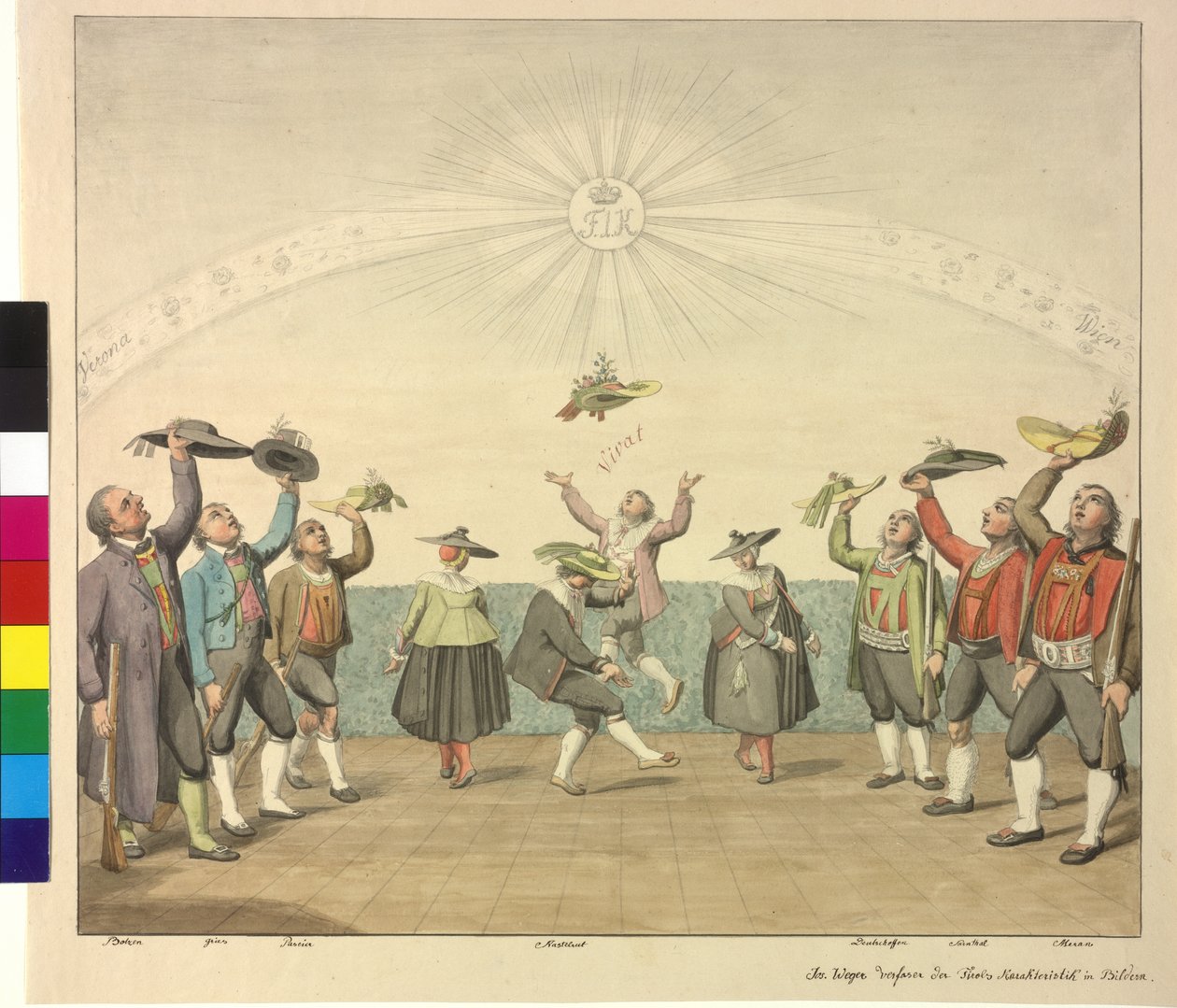 Homenagem dos tiroleses ao imperador Francisco I de Artist Unknown