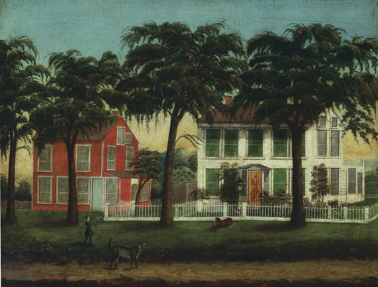 Casas no rio Fox, Illinois de Artist Unknown