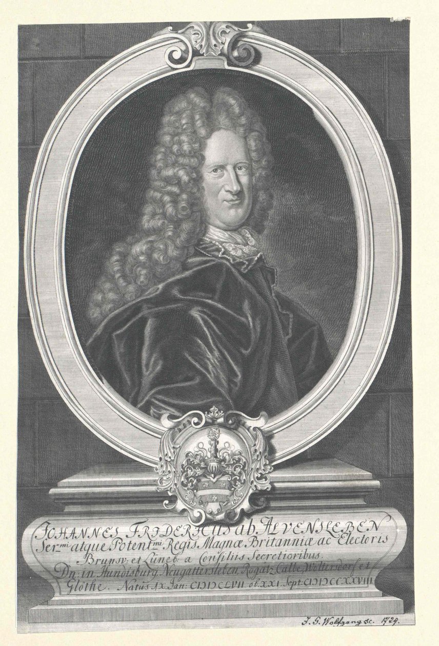 Johann Friedrich von Alvensleben (impressão) de Artist Unknown