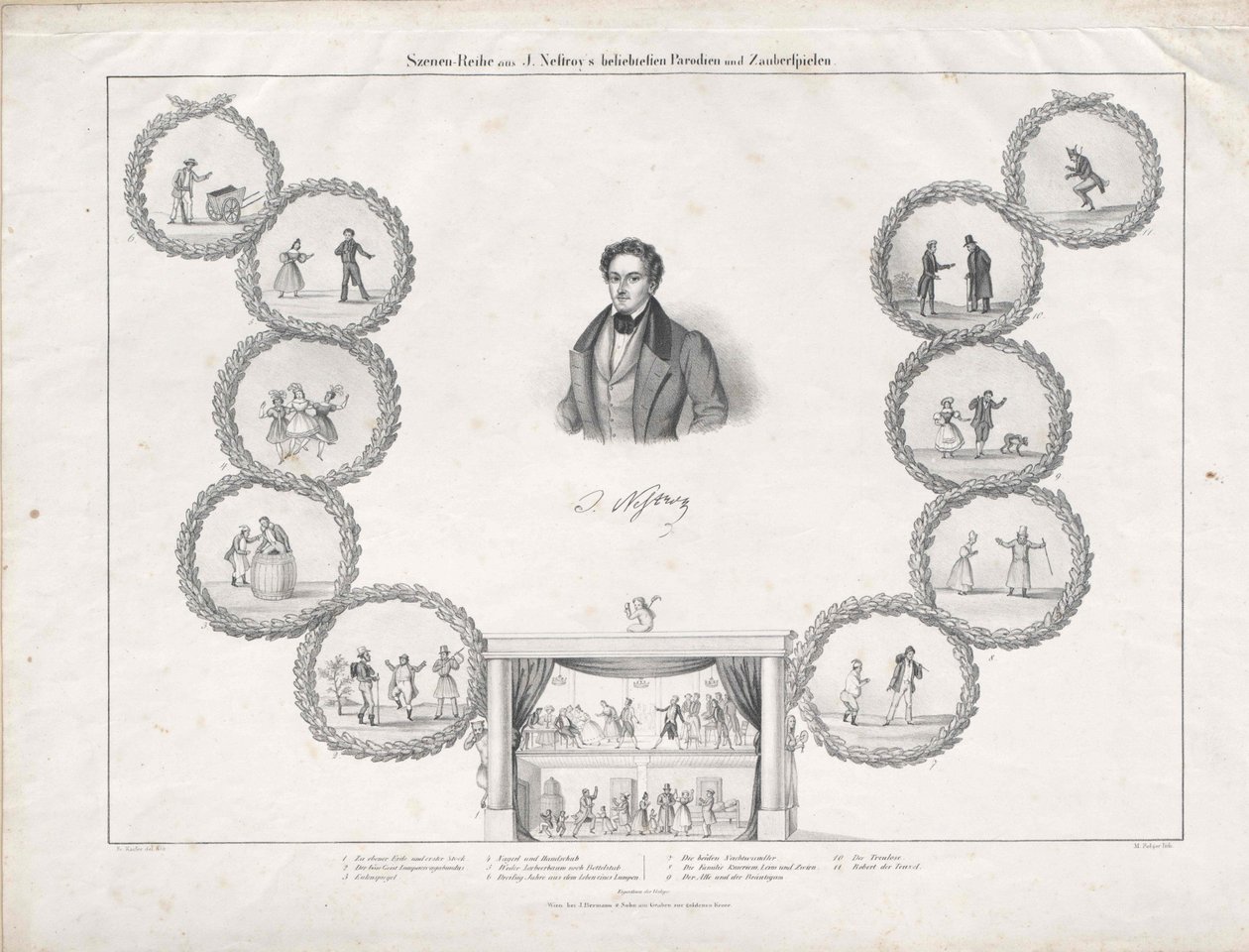 Johann Nestroy (impressão) de Artist Unknown