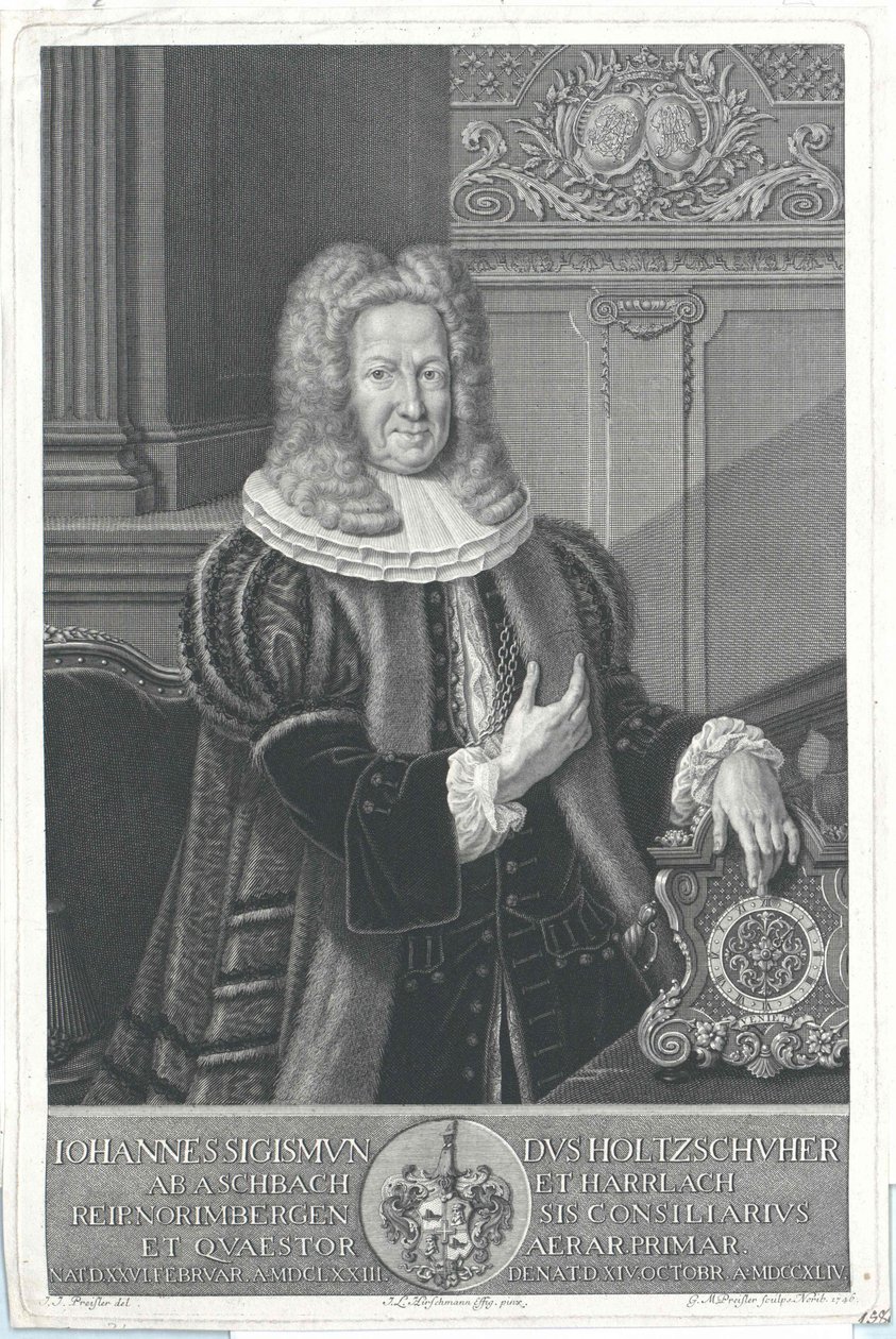 Johann Sigismund Holzschuher de Aspach e Harrlach de Artist Unknown