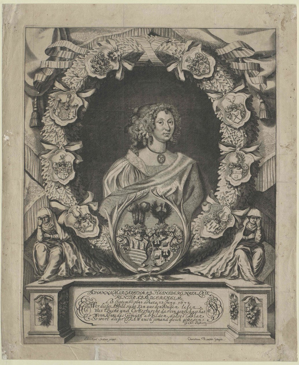 Johanna Margaretha von Lorenz-Adlershelm (impressão) de Artist Unknown