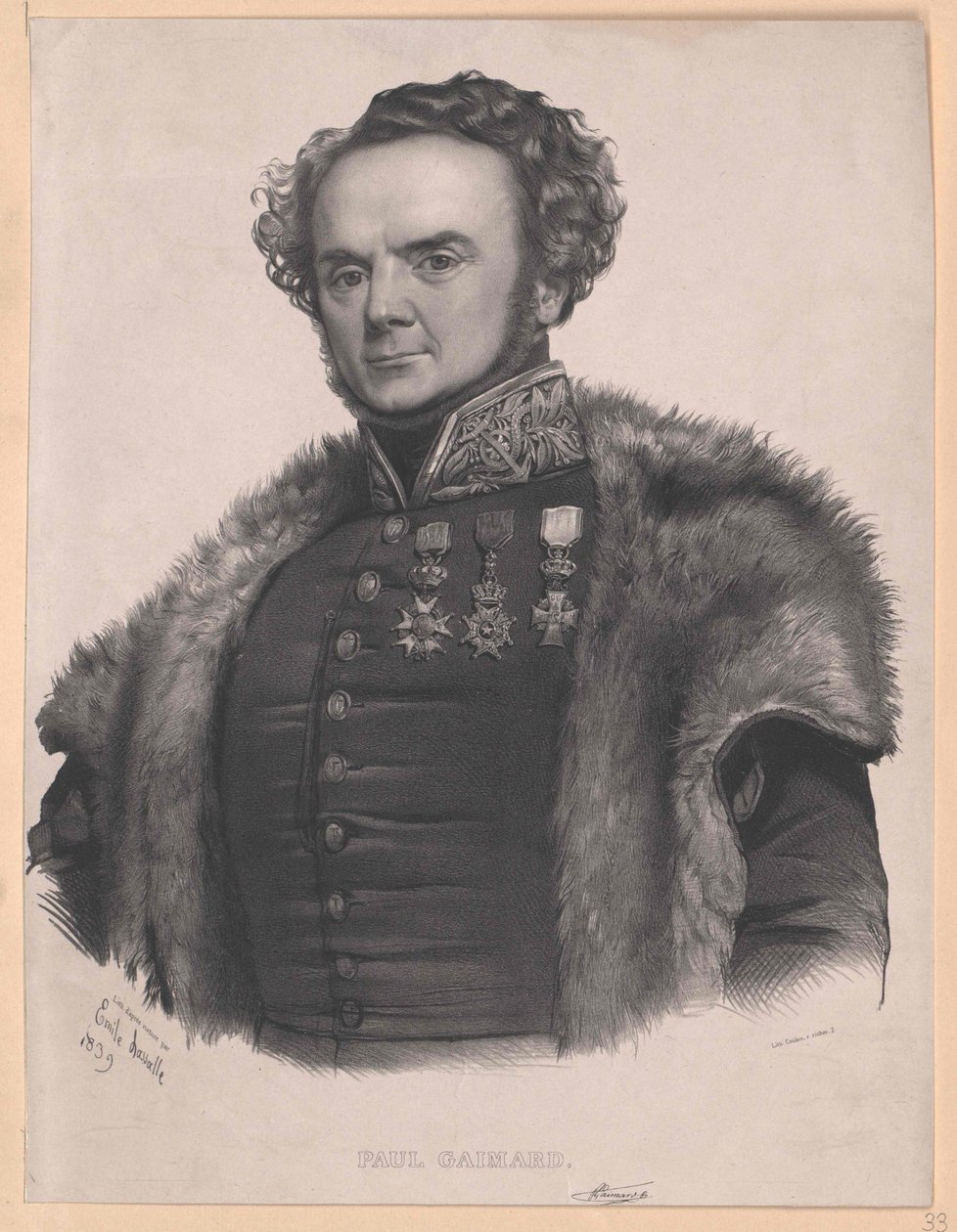 Joseph Paul Gaimard (impressão) de Artist Unknown