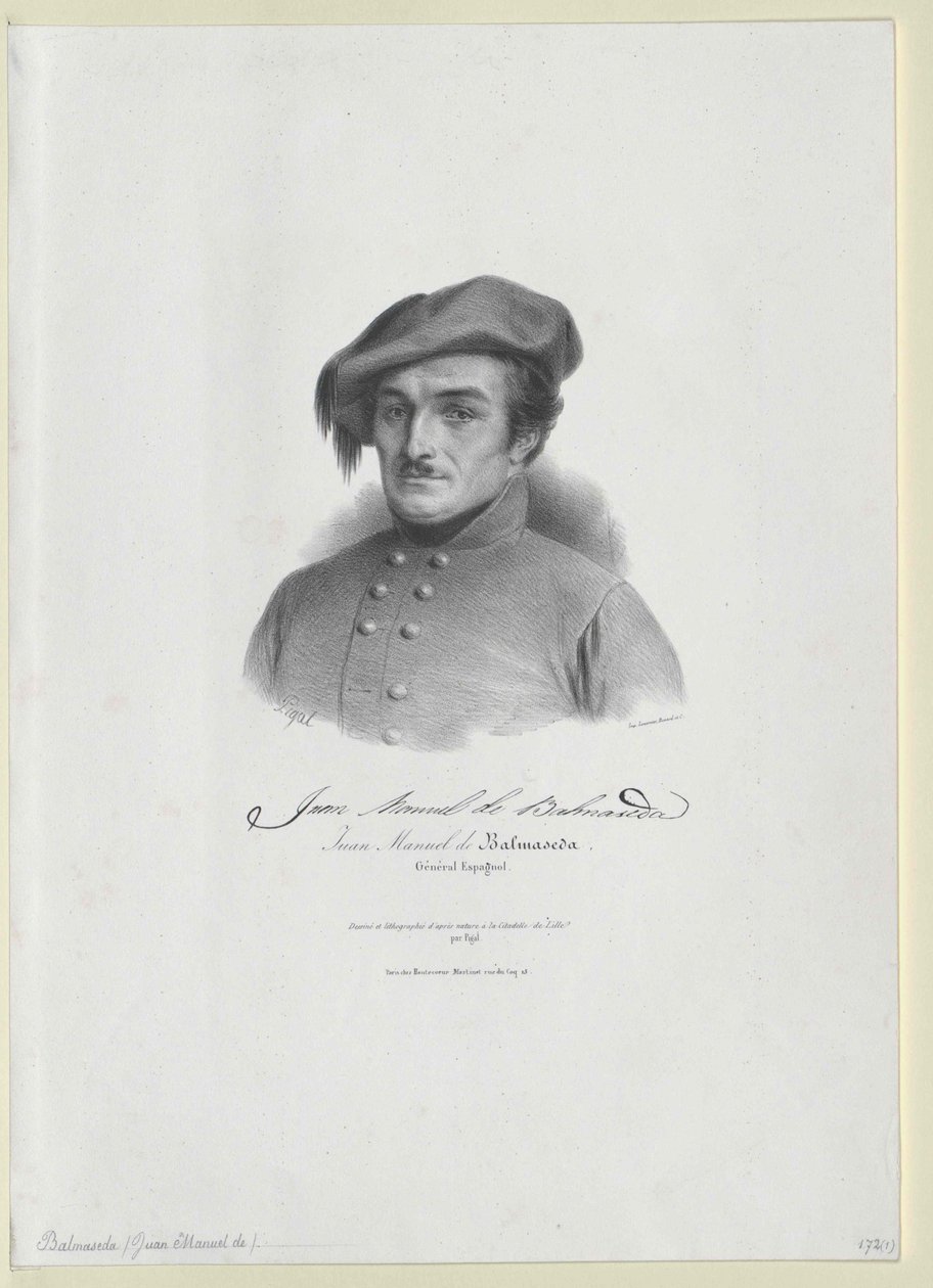 Juan Manuel Balmaseda (impressão) de Artist Unknown