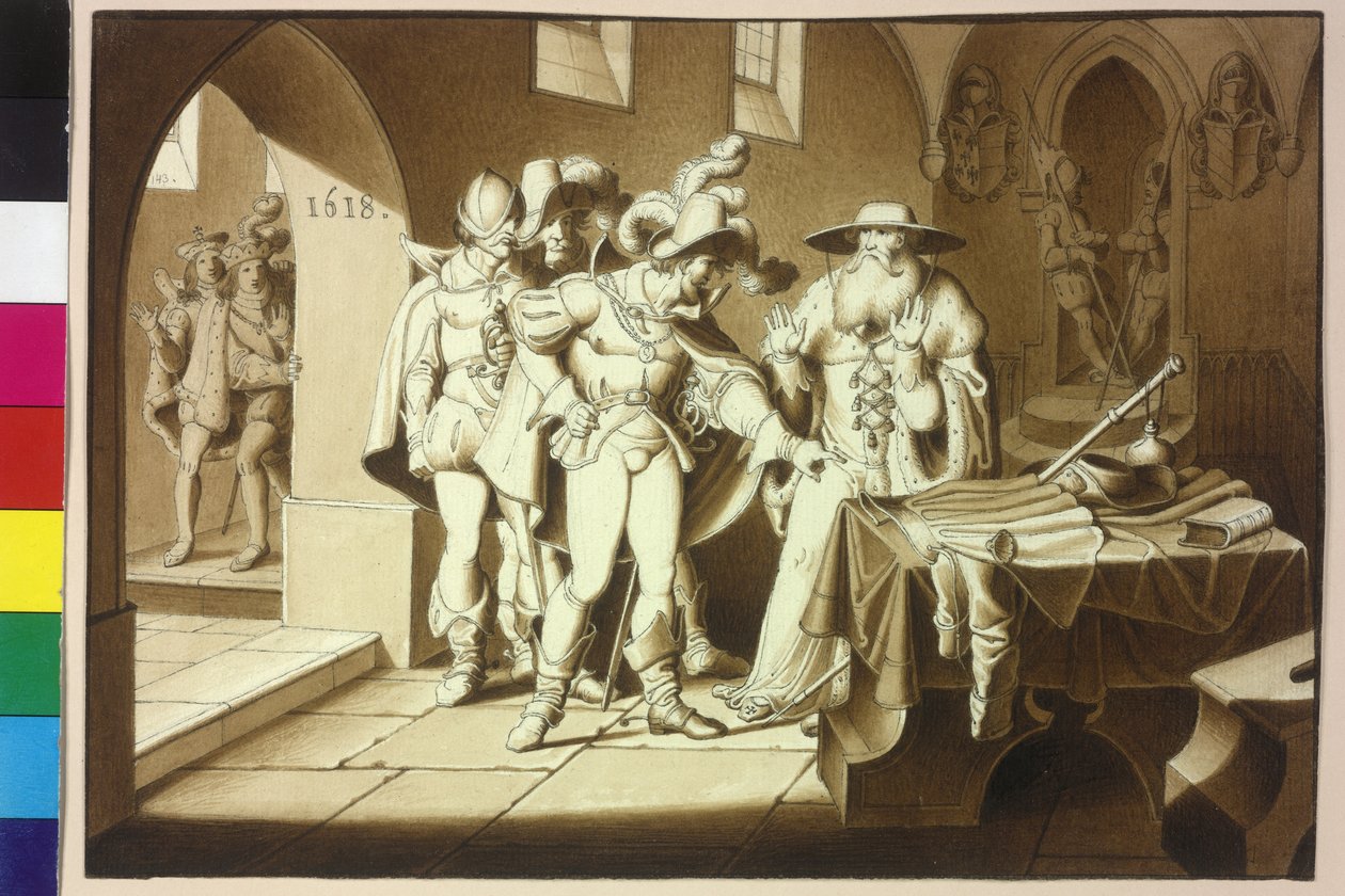 O rei Fernando II e o arquiduque Maximiliano de Artist Unknown