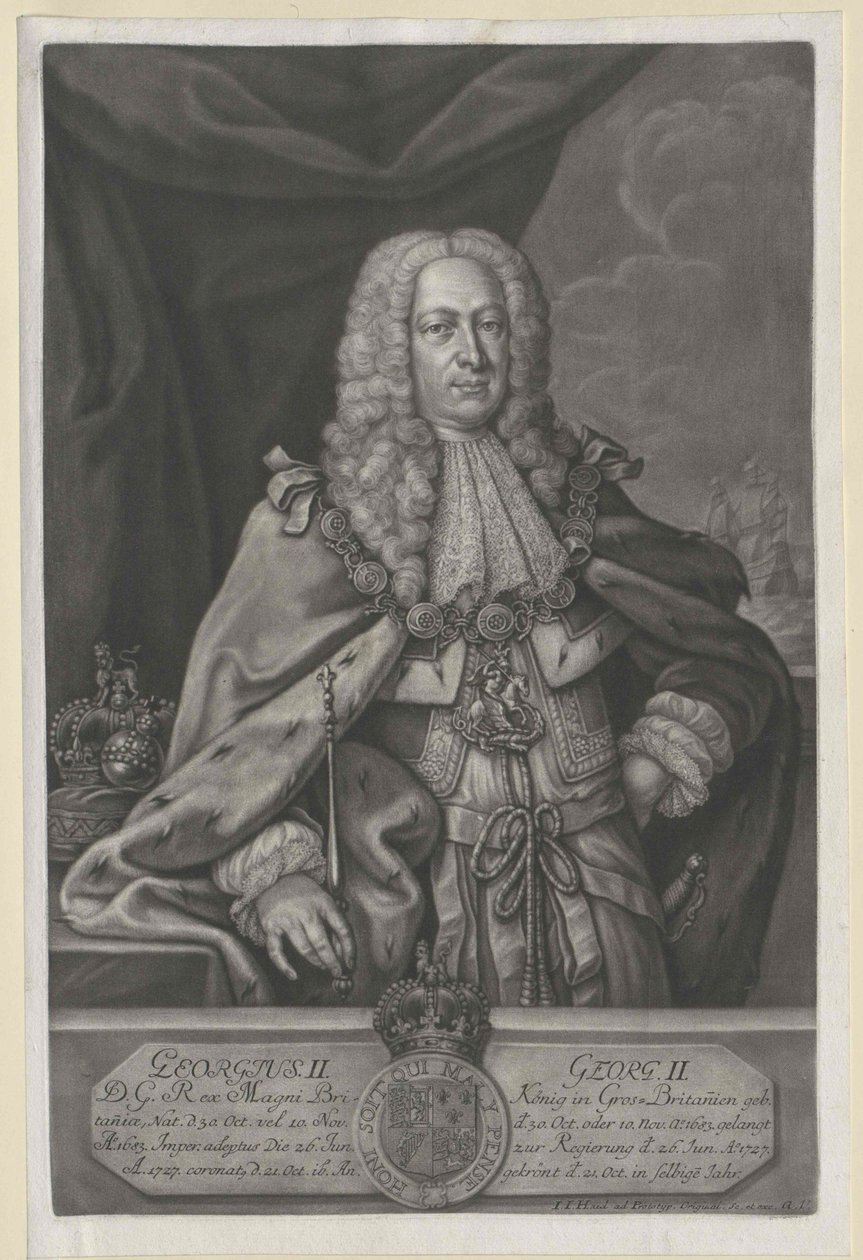 Rei de Inglaterra eleitor de Hanover Jorge II de Artist Unknown
