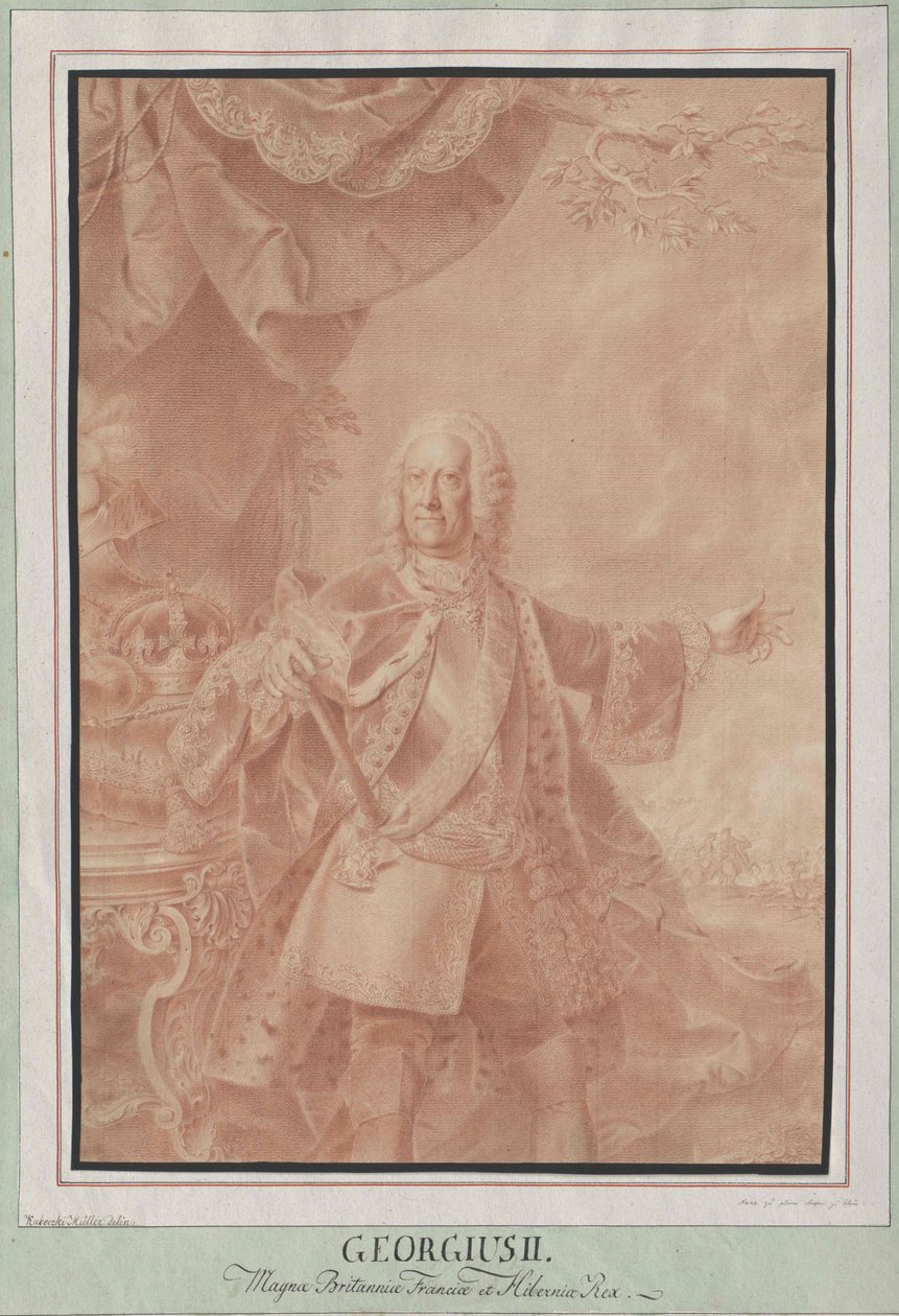 Rei de Inglaterra eleitor de Hanover Jorge II de Artist Unknown