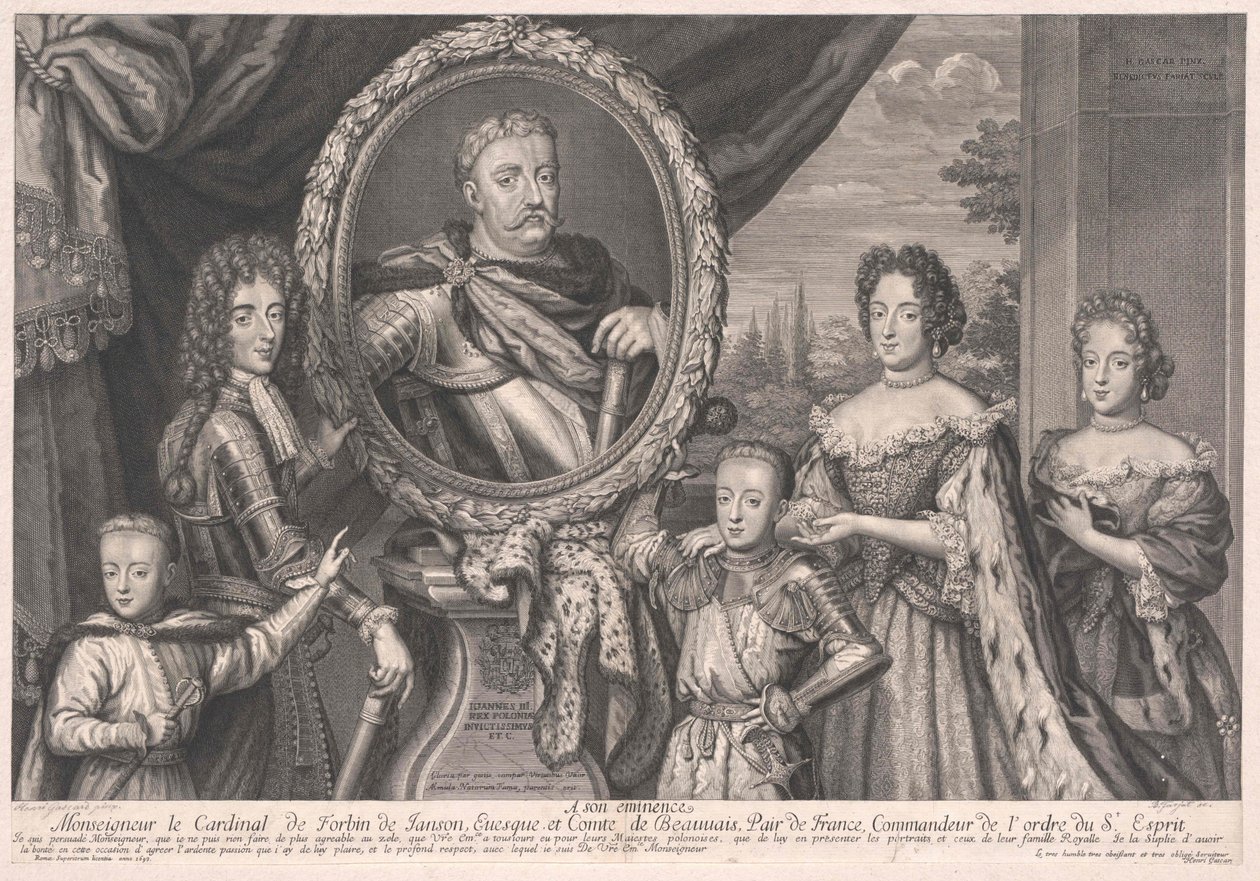 Rei da Polónia Johann III Sobieski (impressão) de Artist Unknown