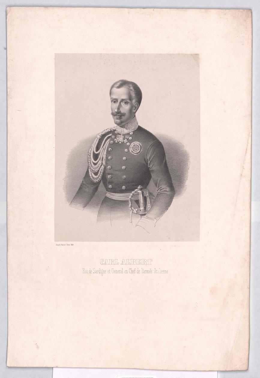 Rei da Sardenha Carlos Alberto de Artist Unknown