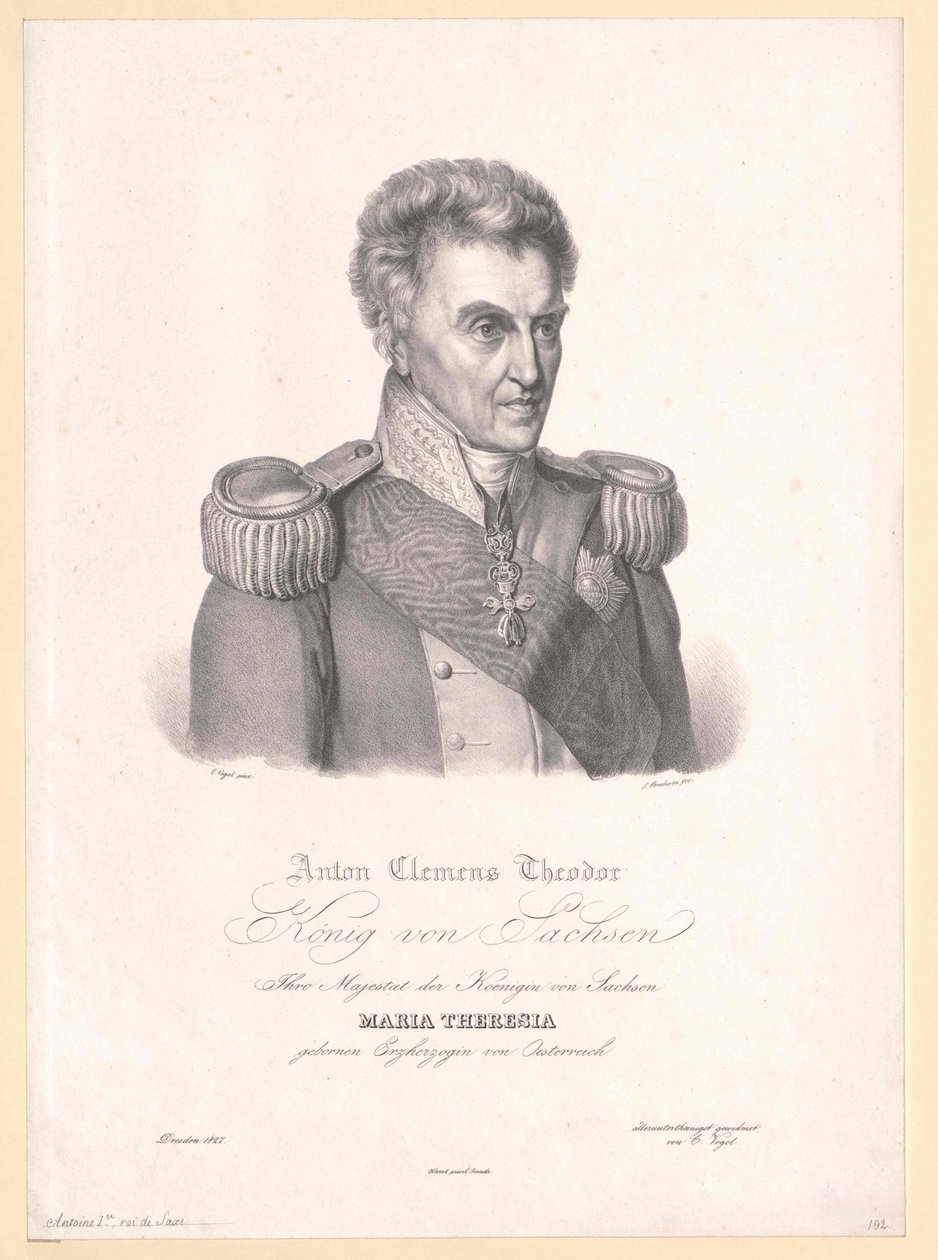 Rei da Saxónia Anton I de Artist Unknown