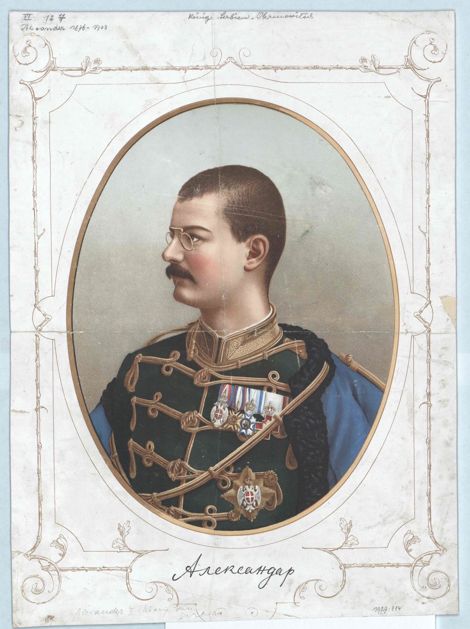Rei da Sérvia Alexandre I de Artist Unknown