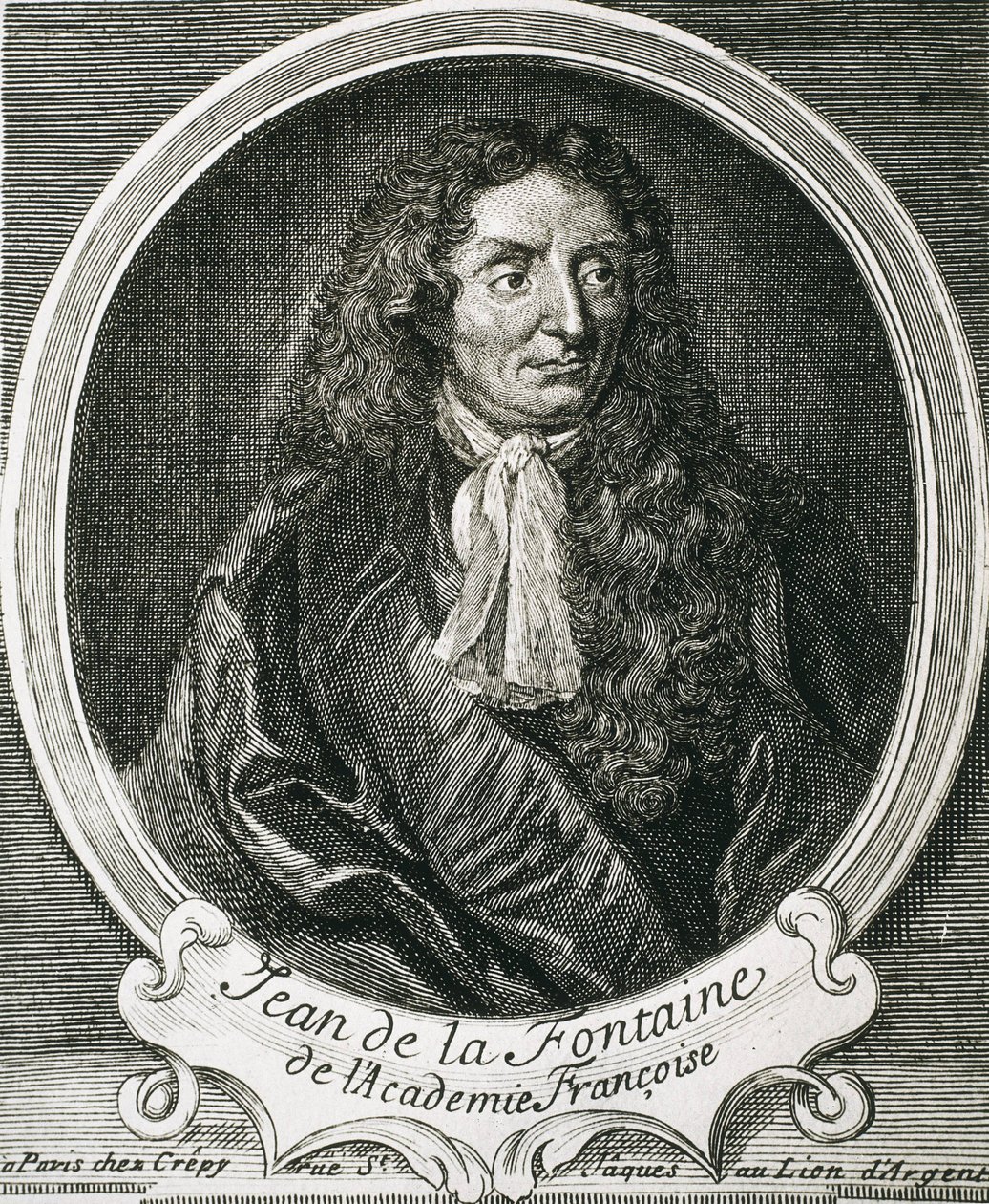 LA FONTAINE, Jean de (1621-1695). Escritor inglês. Gravura de Artist Unknown
