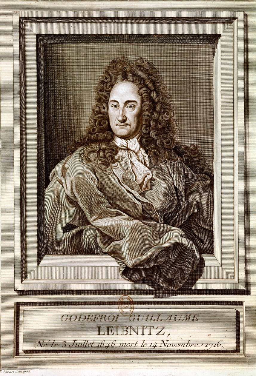 LEIBNITZ Gottfried Wilhelm von: Retrato (gravura) de Artist Unknown