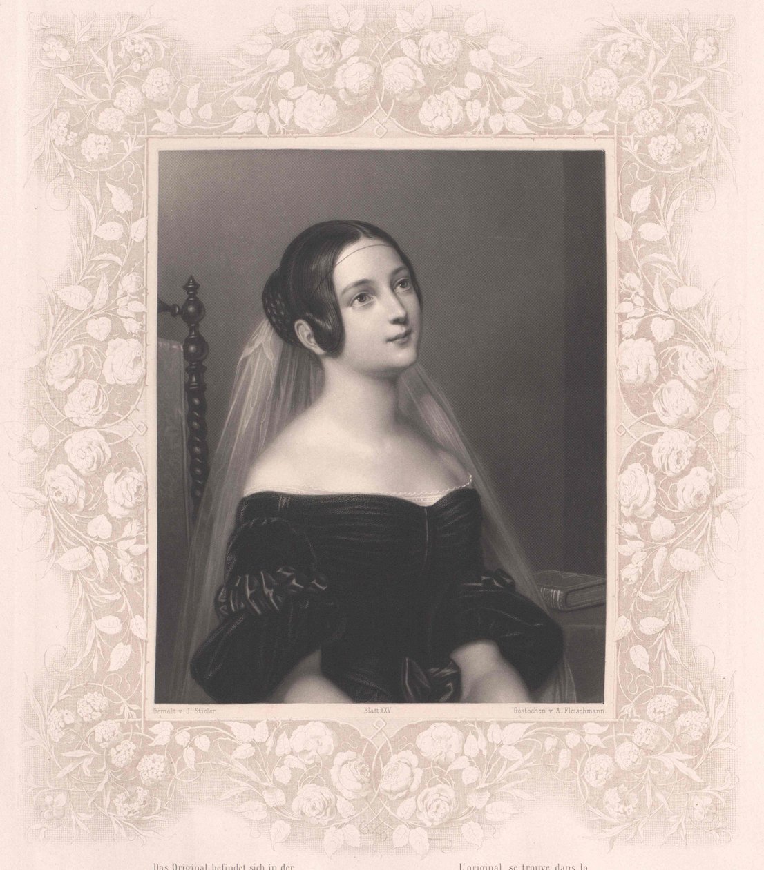 Louise baronesa von Neubeck (gravura) de Artist Unknown