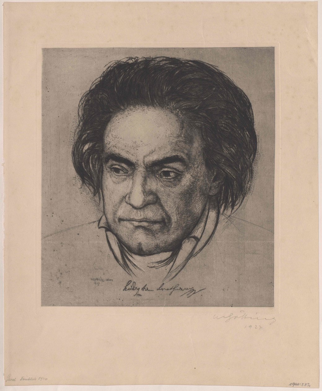 Ludwig van Beethoven (impressão) de Artist Unknown