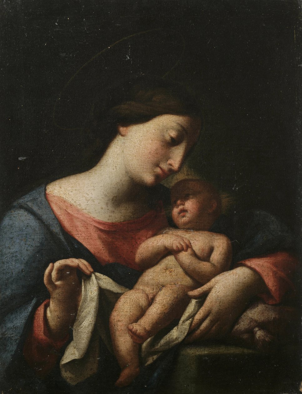 Nossa Senhora e o Menino (óleo sobre tela) de Artist Unknown