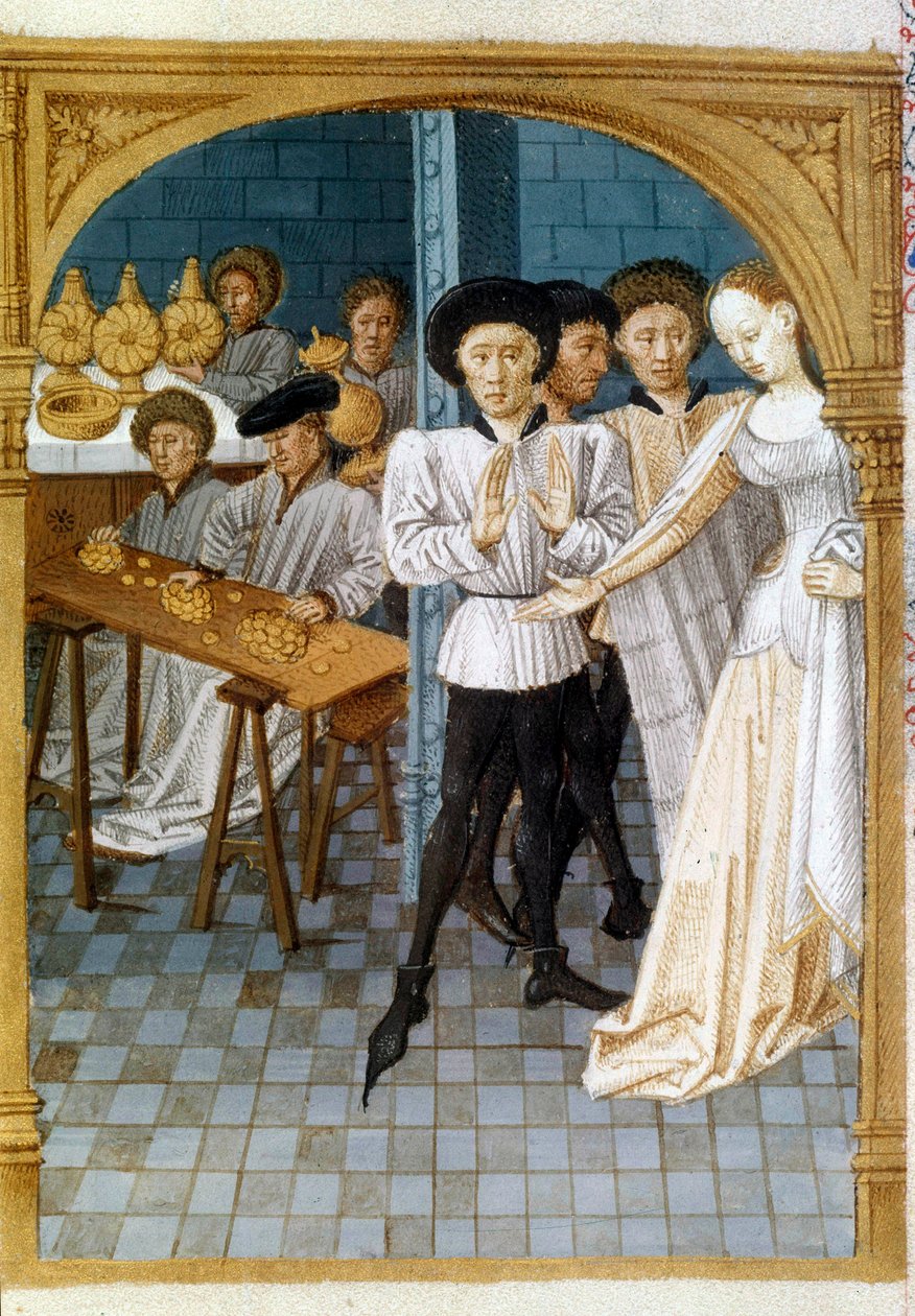 Gerente e sovina: um homem recusa-se a dar dinheiro (miniatura) de Artist Unknown