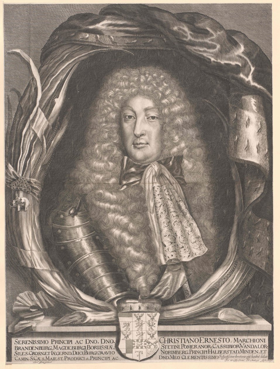Marquês de Brandenburgo-Bayreuth Christian Ernst (impressão) de Artist Unknown