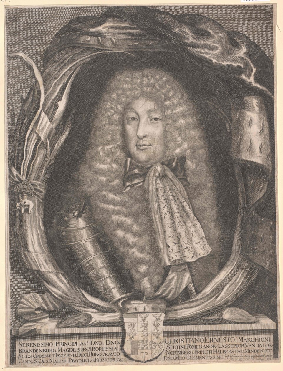 Marquês de Brandenburgo-Bayreuth Christian Ernst (impressão) de Artist Unknown