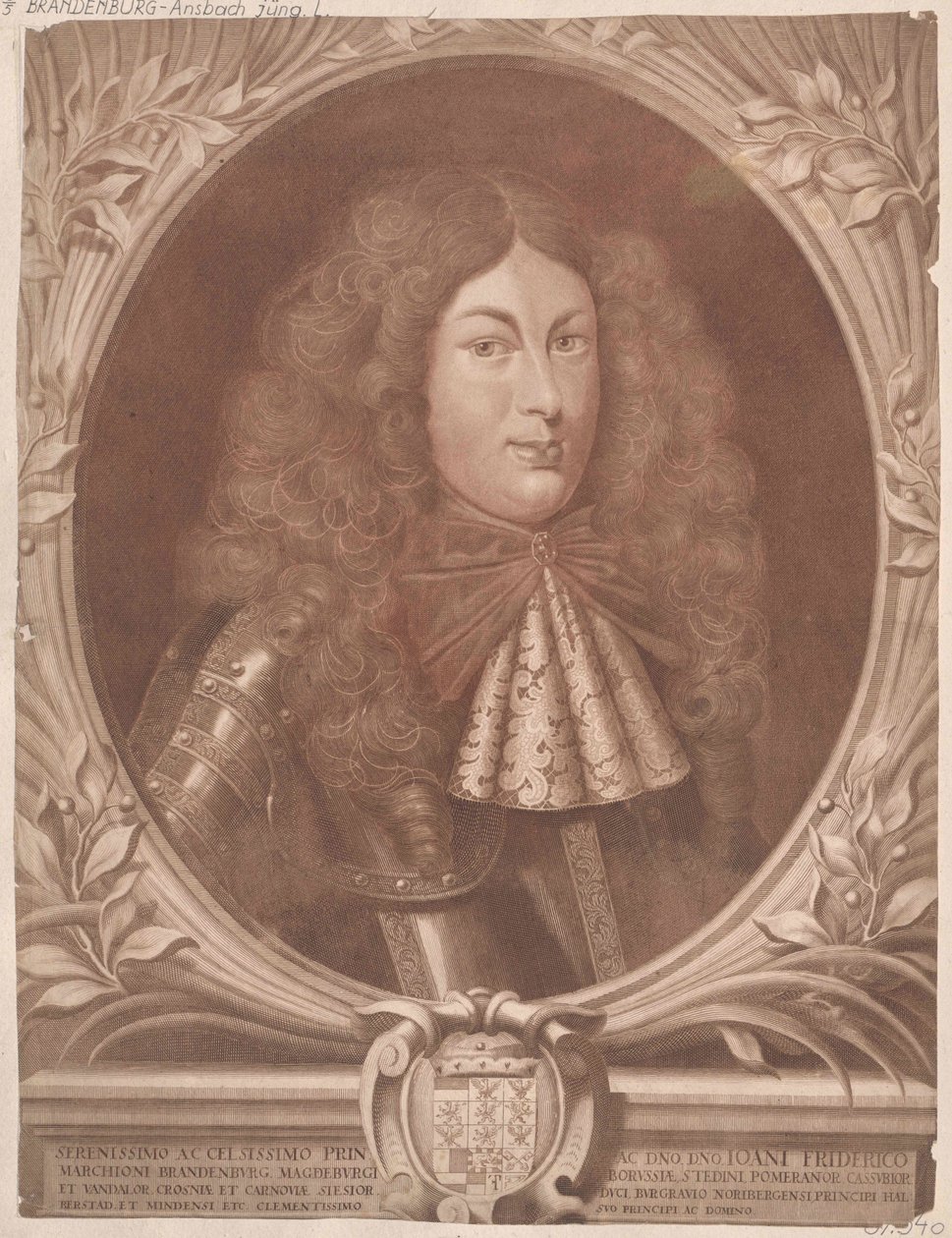 Marquês de Brandeburgo-Ansbach Johann Friedrich (impressão) de Artist Unknown