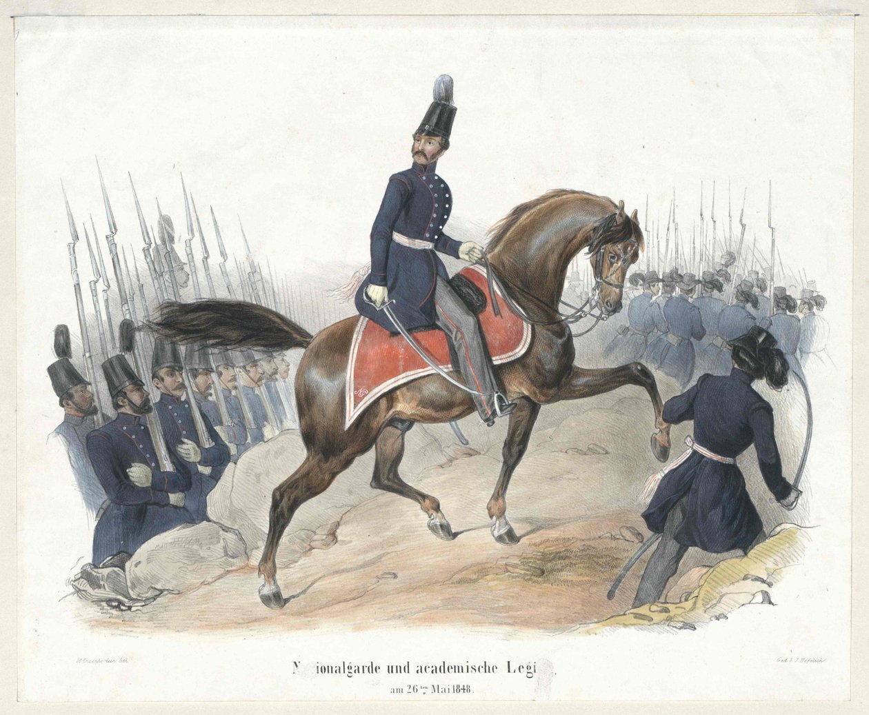Guarda Nacional e legião colegial em 26 de maio de 1848 de Artist Unknown