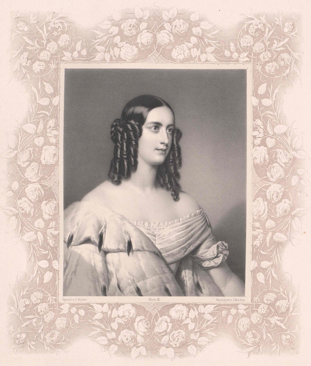 Oettingen-Oettingen e Oettingen-Wallerstein, princesa de Carolina (1824-1889) de Artist Unknown