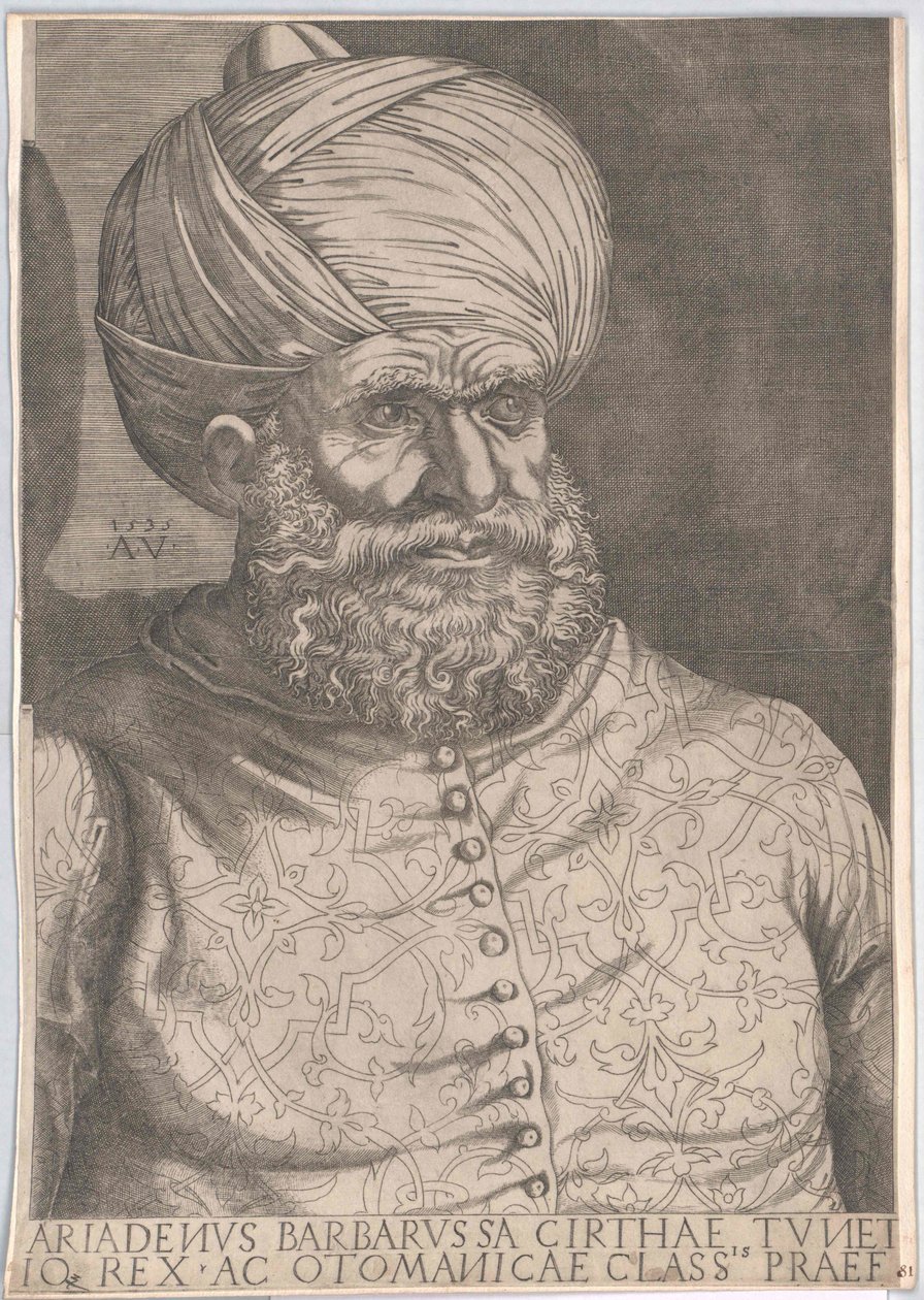 Governante otomano em Argel Chaireddin Barbarossa (gravura) de Artist Unknown
