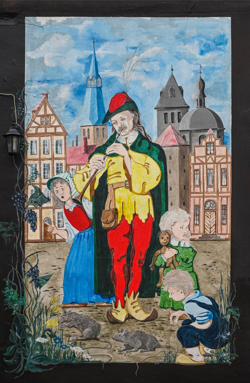 Pintura, Flautista de Hamelin, Baixa Saxónia, Alemanha, Europa de Artist Unknown