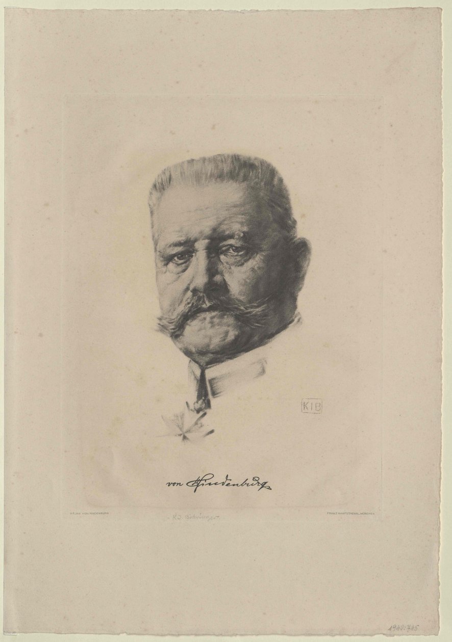 Paul von Beneckendorff Hindenburg de Artist Unknown