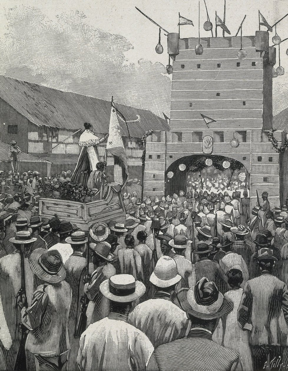 Filipinas (1899). Protesto em Manila. (gravura) de Artist Unknown