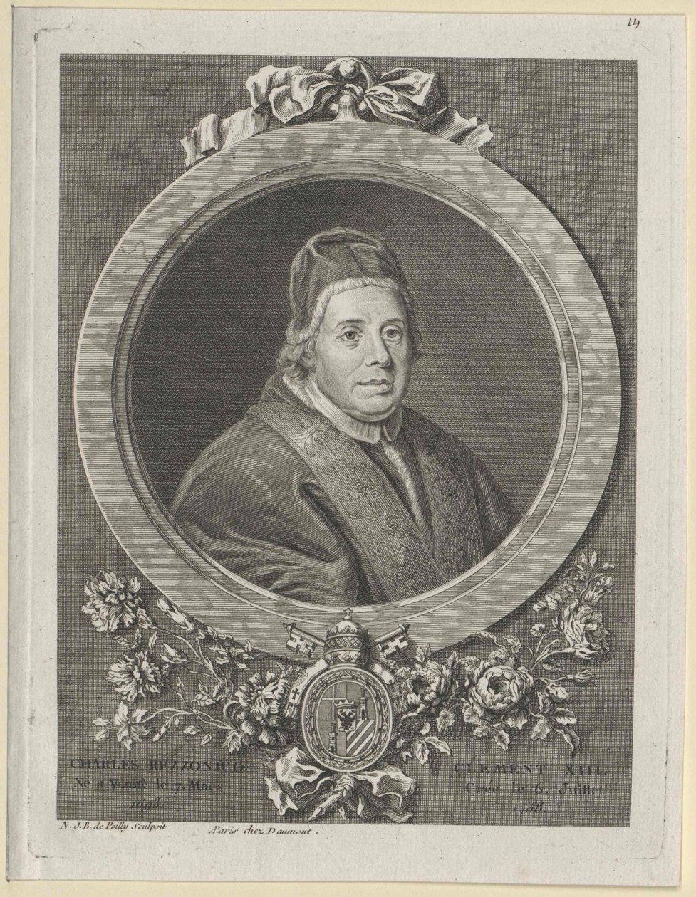 Papa Clemente XIII (impressão) de Artist Unknown