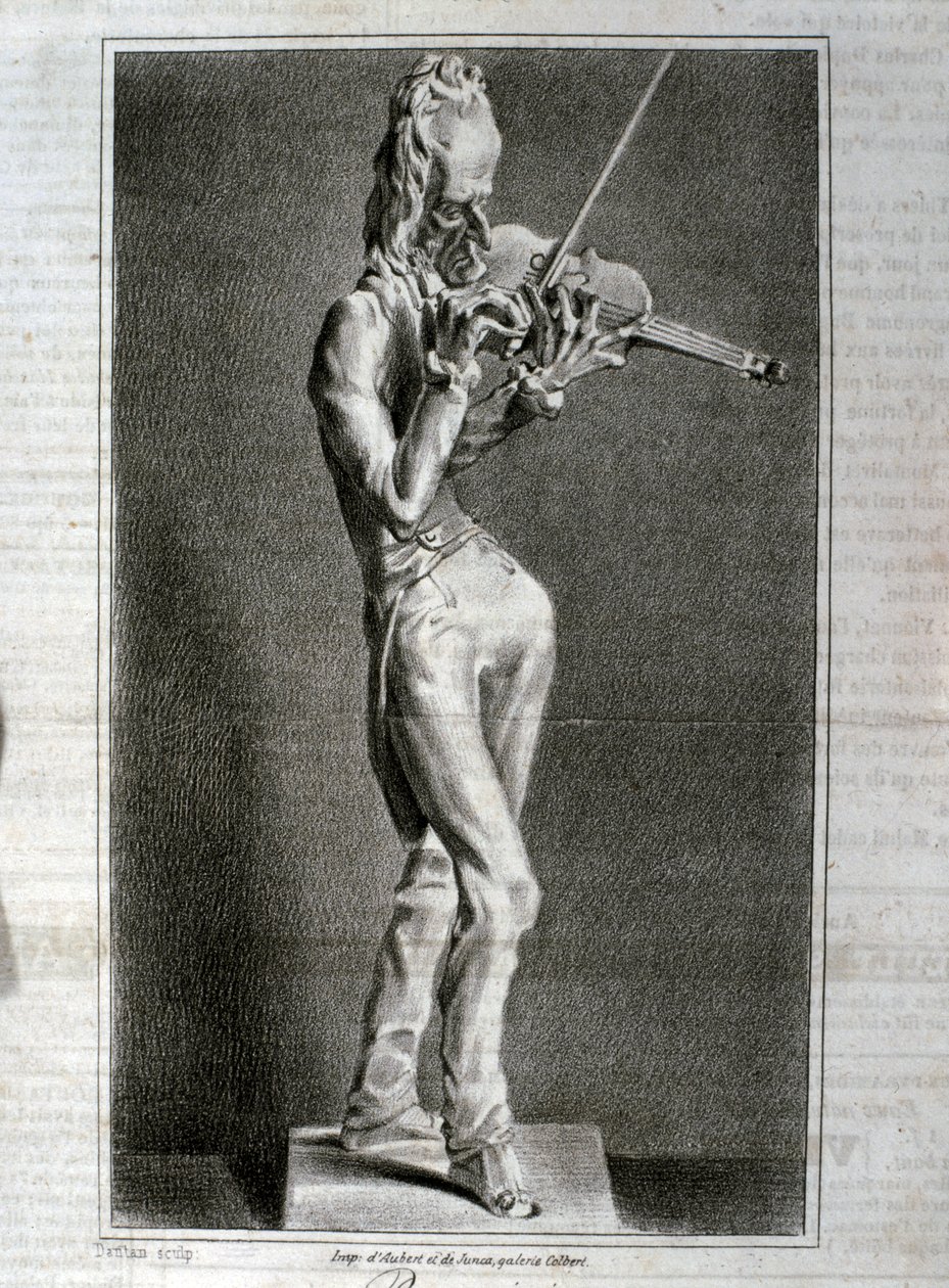 Retrato-Caricatura de Niccolo Paganini (gravura) de Artist Unknown
