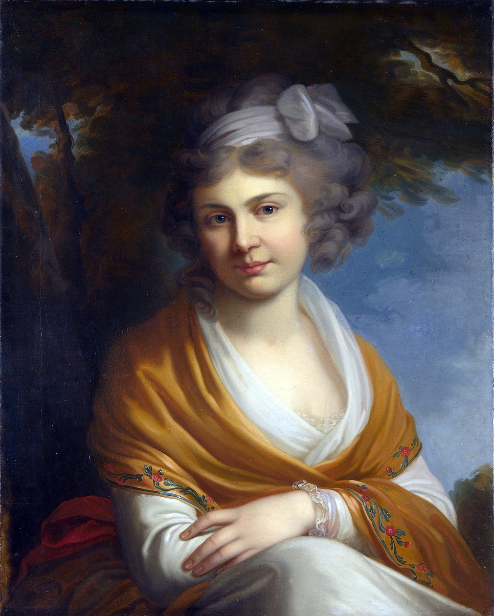 Retrato da Condessa Natalia Alexandrovna Suvorova (1775-1844), casada com o Conde Nikolay Zubov (óleo sobre tela) de Artist Unknown