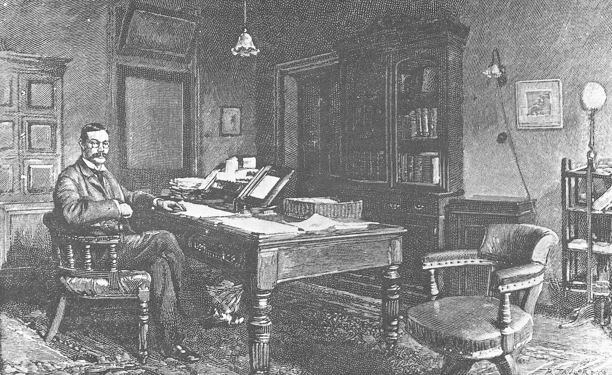 Retrato de Arthur Conan Doyle (gravura) de Artist Unknown