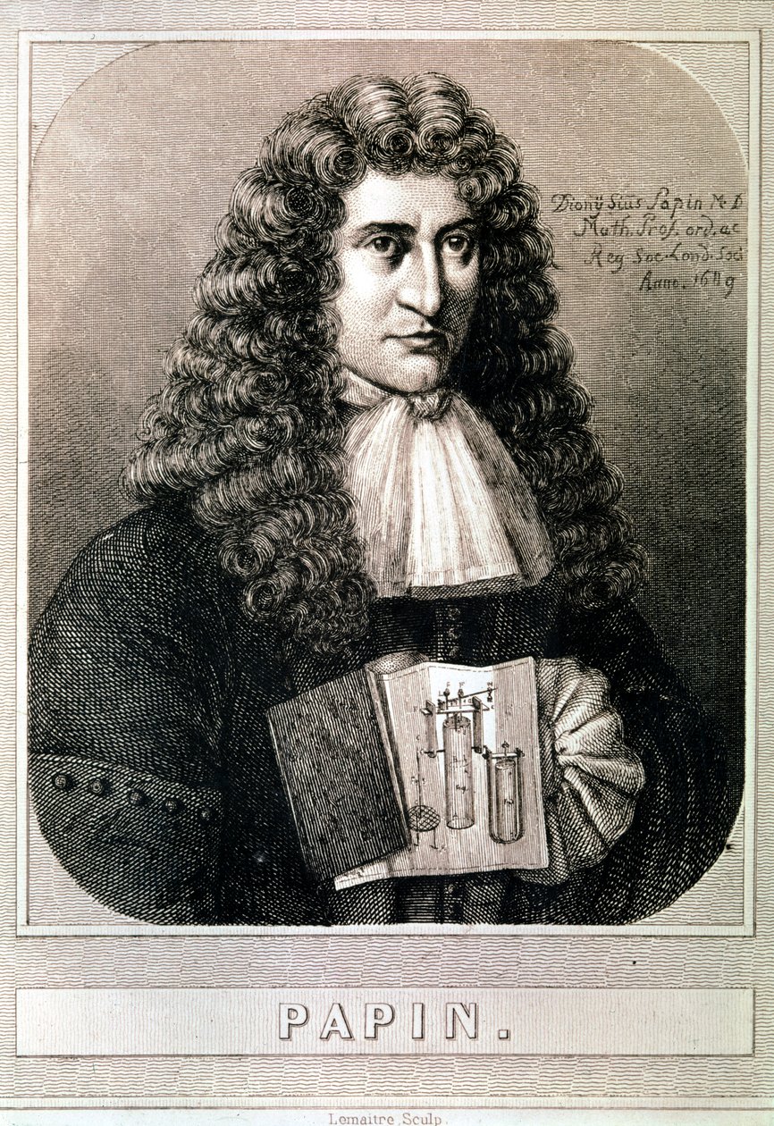 Retrato de Denis Papin (água-forte) de Artist Unknown